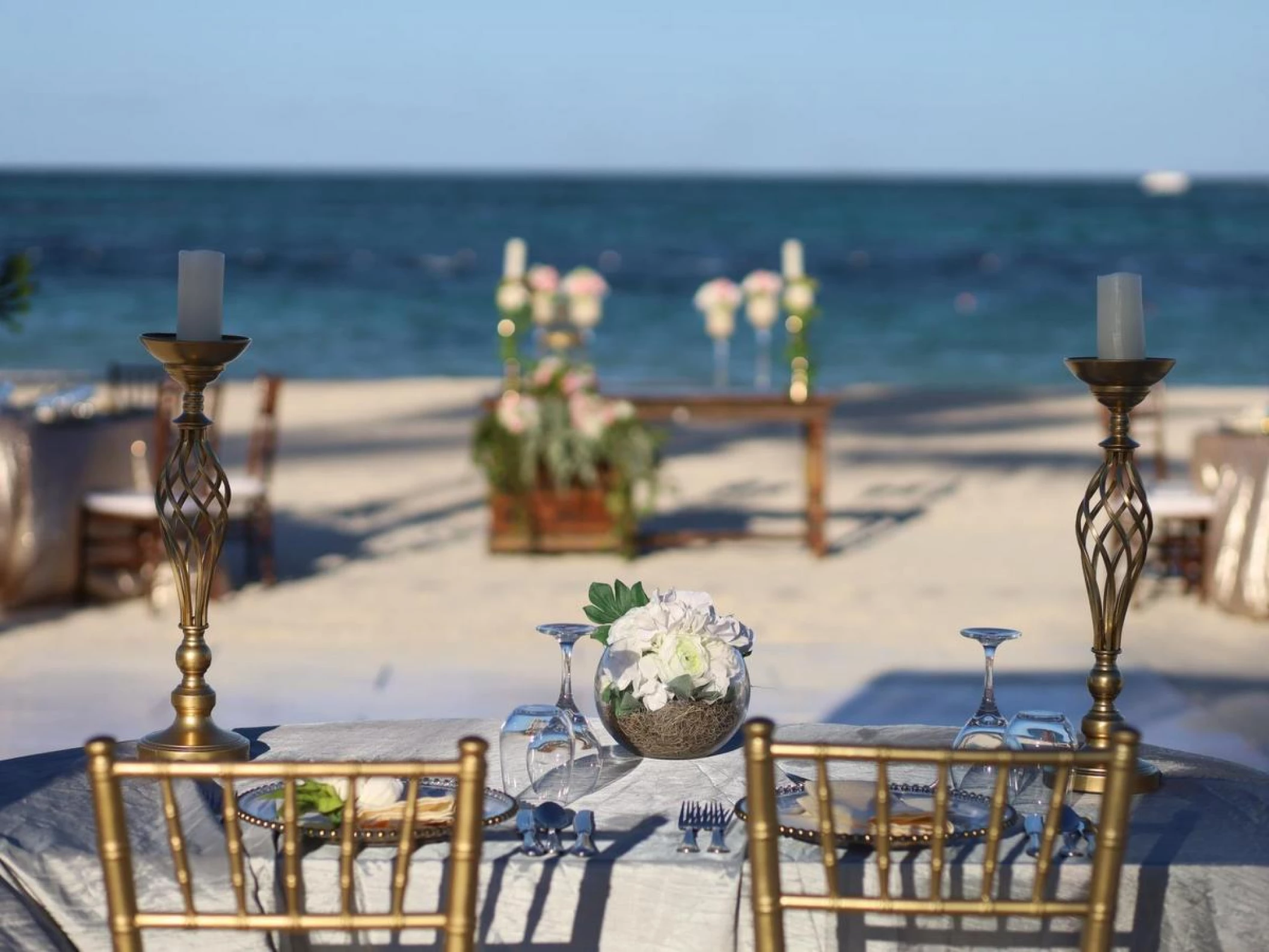 Dinner reception on the beach at Secrets Royal Beach Punta Cana