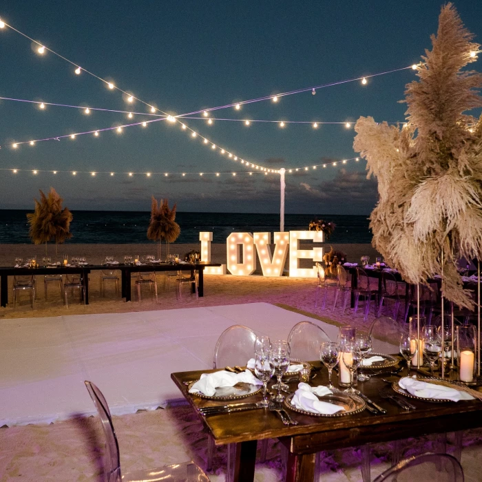 Dinner reception in the beach at Secrets Royal Beach Punta Cana