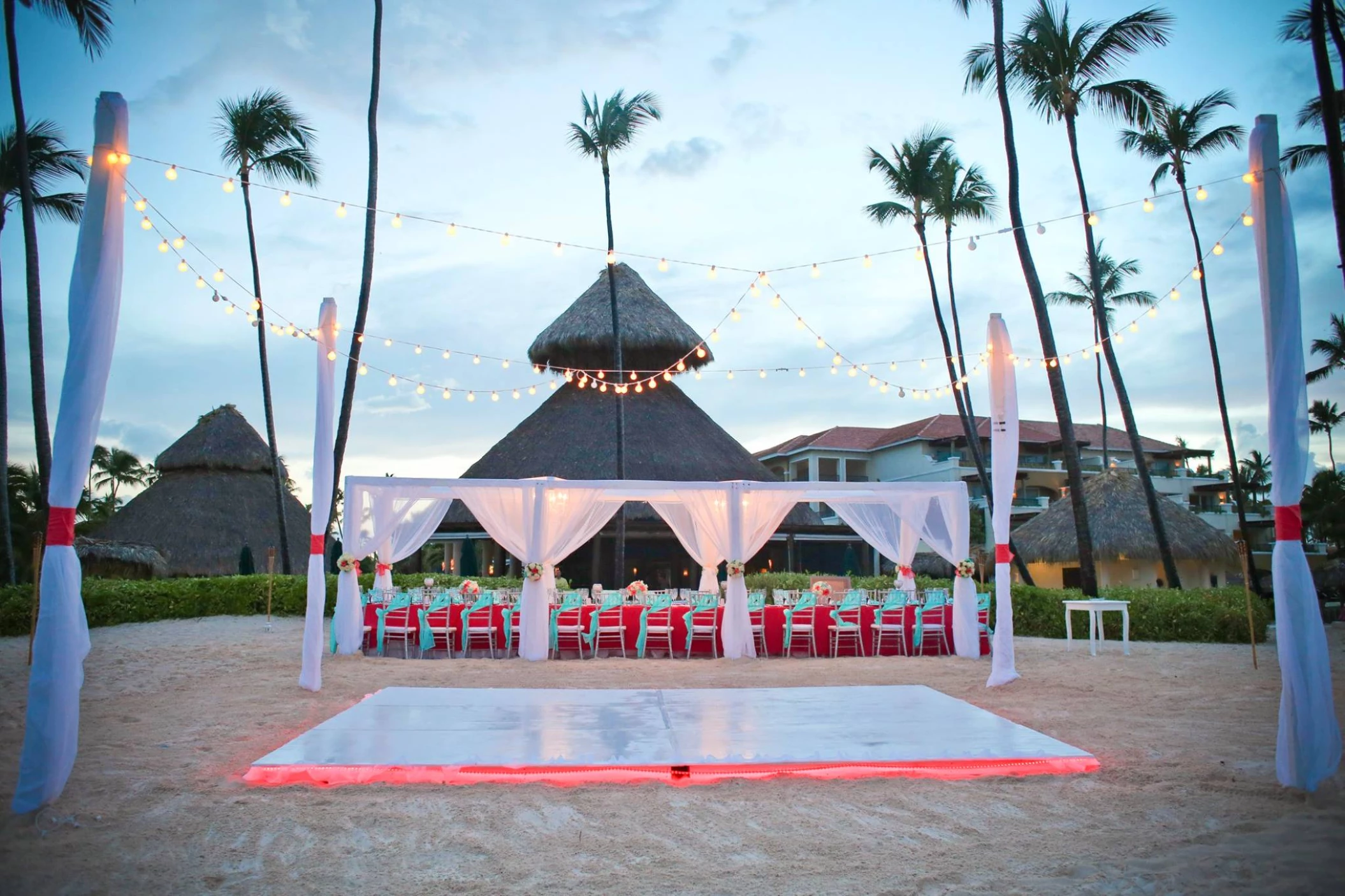 Dinner reception in the beach at Secrets Royal Beach Punta Cana