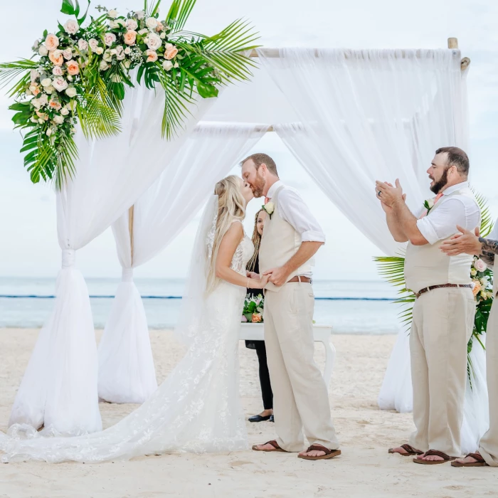 Ceremony decor in the beach at Secrets Royal Beach Punta Cana