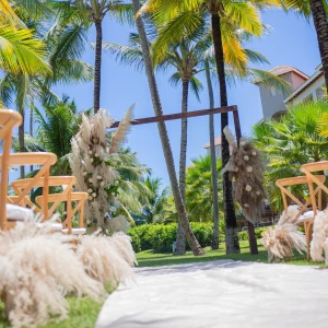 Ceremony decor in the garden at Secrets Royal Beach Punta Cana