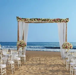 Ceremony decor on the beach at Secrets Vallarta Bay Puerto Vallarta