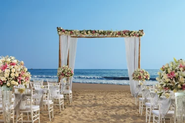 Ceremony decor on the beach at Secrets Vallarta Bay Puerto Vallarta