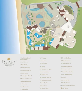 Resort map of Secrets Vallarta Bay Puerto Vallarta