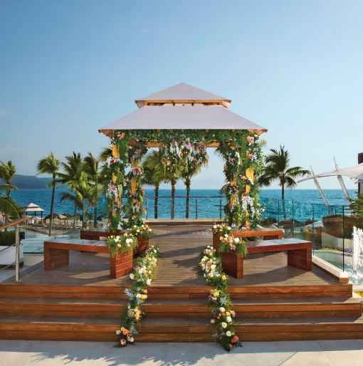 Ceremony decor on the vista terrace at Secrets Vallarta Bay Puerto Vallarta