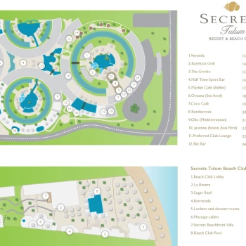 Resort map of Secrets Tulum Resort and Beach Club