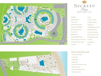 Resort map of Secrets Tulum Resort and Beach Club