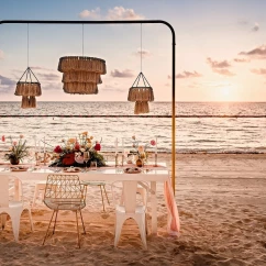 Dinner reception on the beach at Sensira Riviera Maya