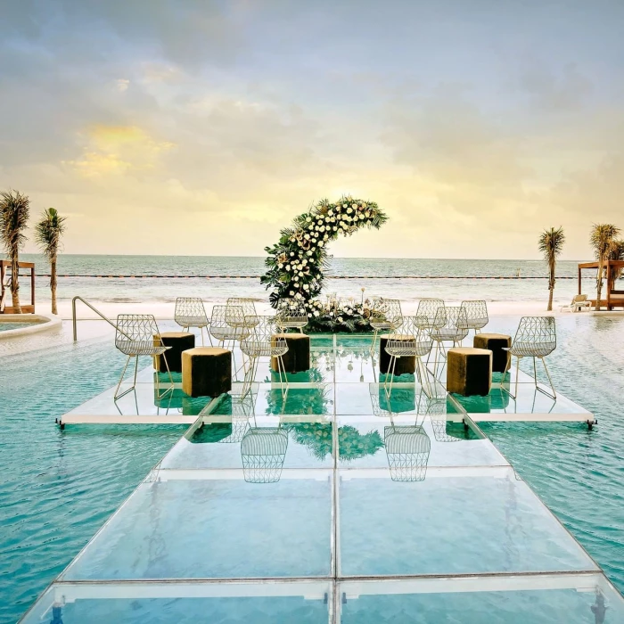 Pool area wedding venue at Sensira Resort and Spa Riviera Maya