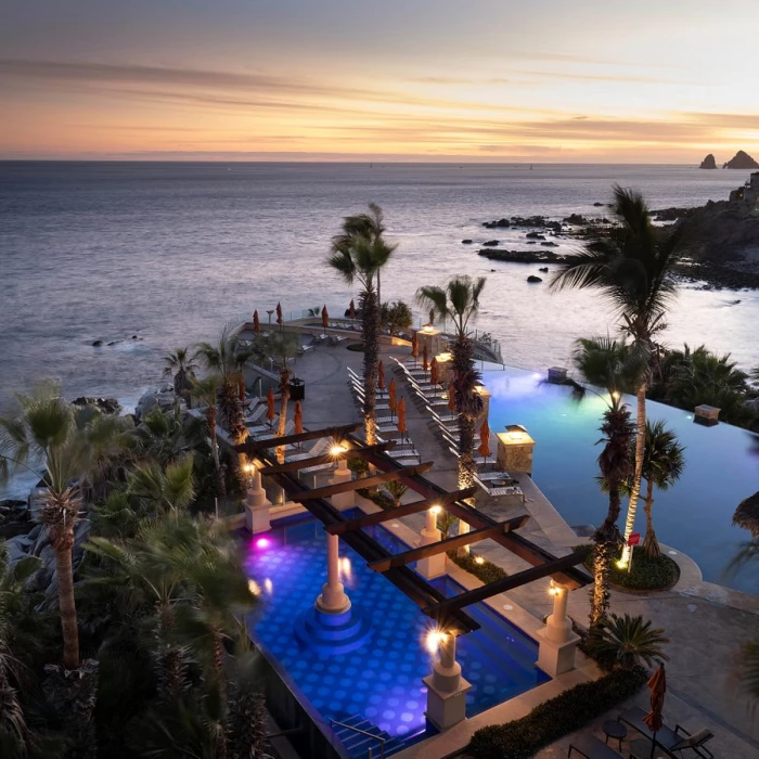 Aerial view of the pools at Sirena del mar By Vacation Club Rental