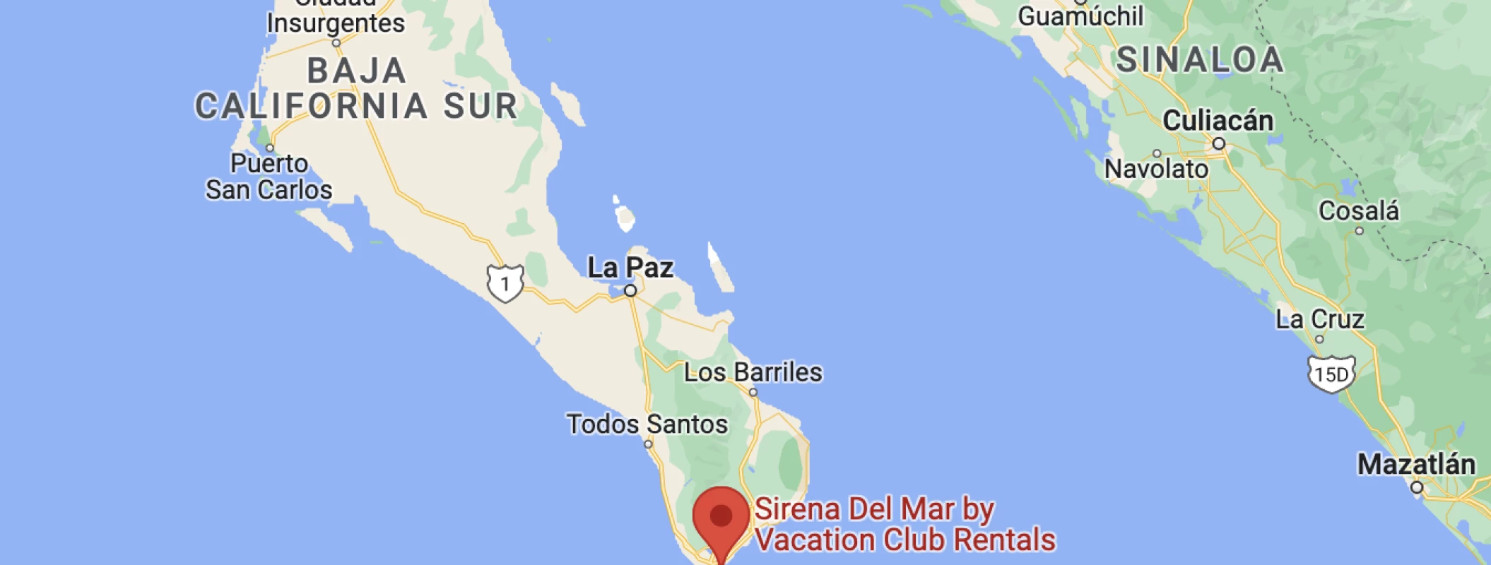 Google maps of Sirena del Mar By Vacation Club Rentals