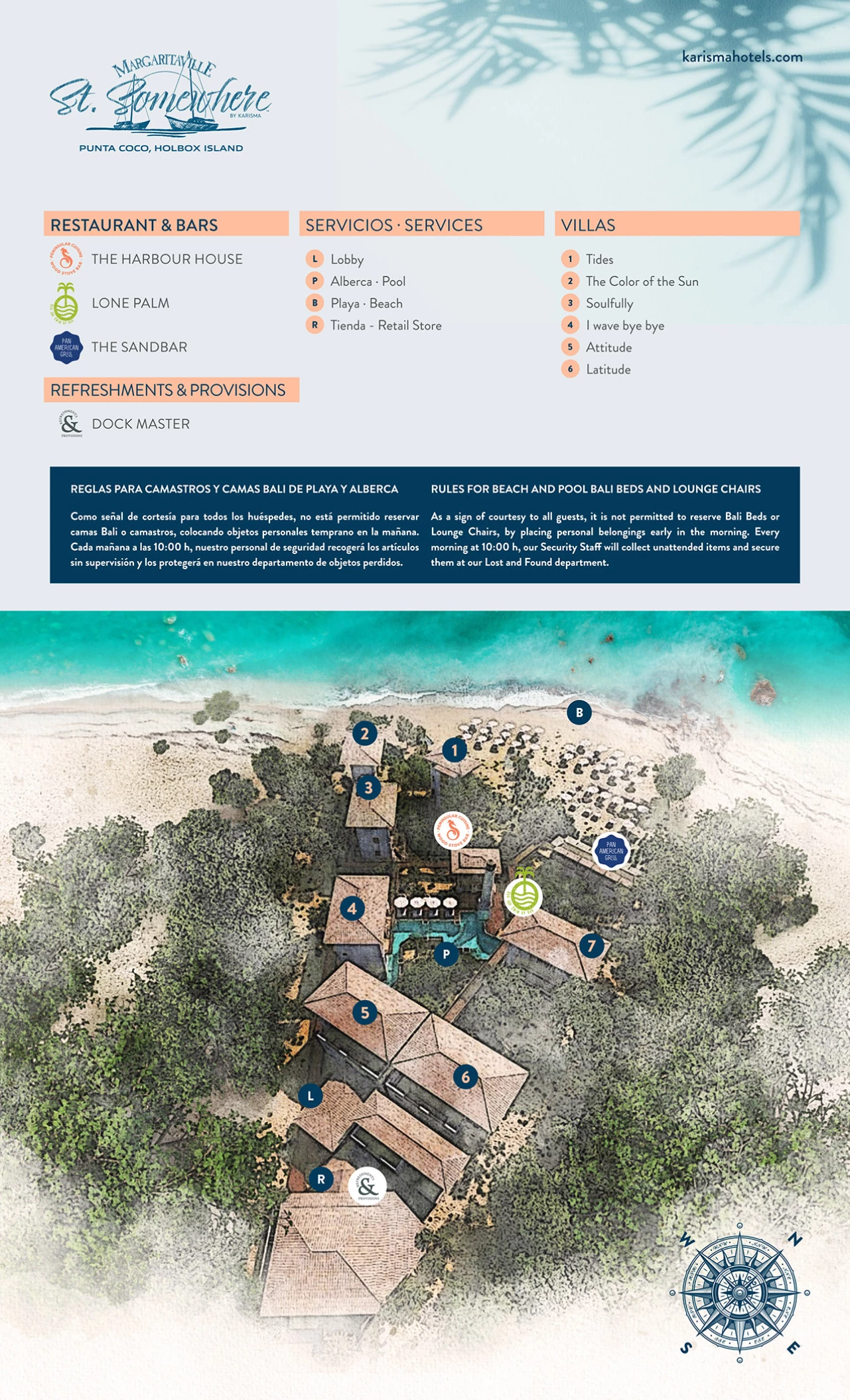 Resort map of St. Somewhere Resort Holbox