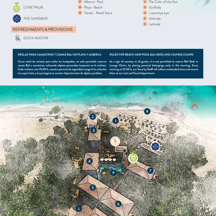 Resort map of St. Somewhere Resort Holbox