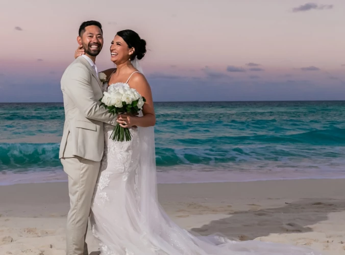 Danielle & Junya Nakajima on the beach