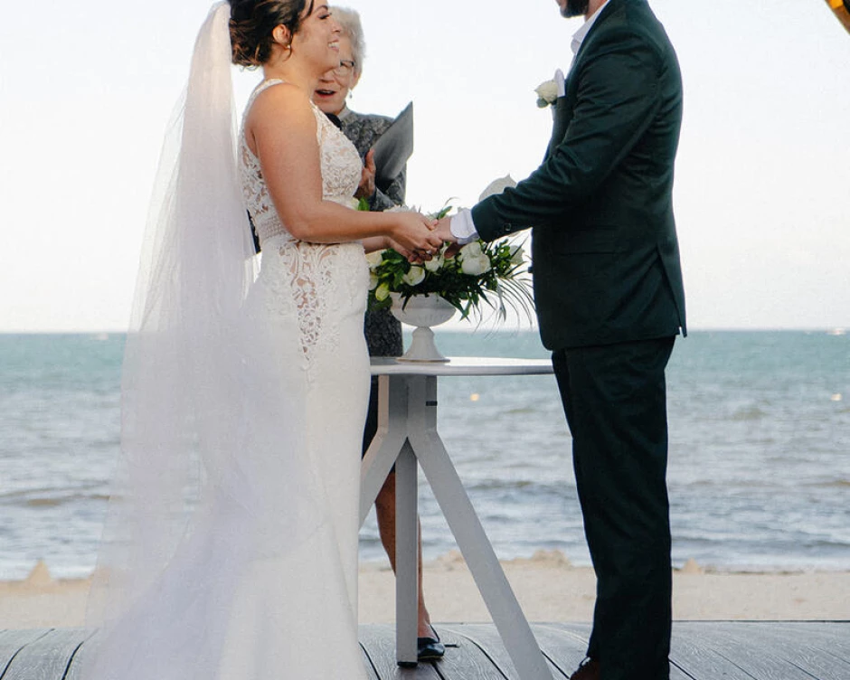 Drew and Alexis during their ceremony