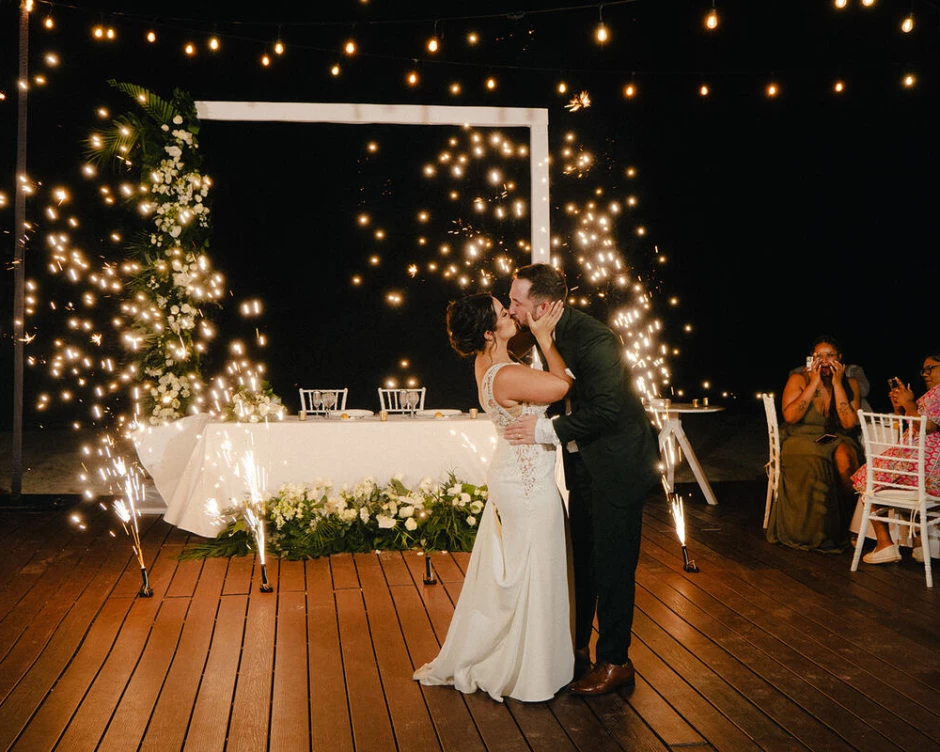 Drew and Alexis at their reception