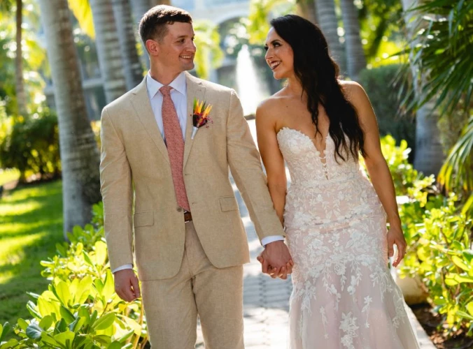 Kayla and Devon at their wedding resort