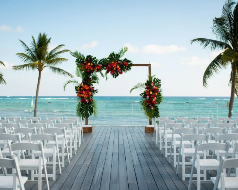 wedding ceremony setup of Kayla and Devon