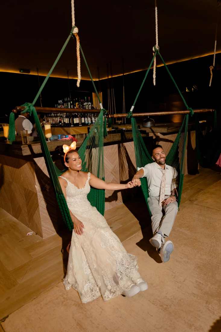 Melissa & Josh relaxing after their wedding celebrations