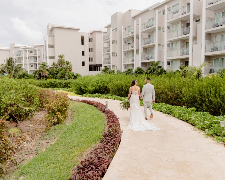 Melissa & Josh at their wedding resort