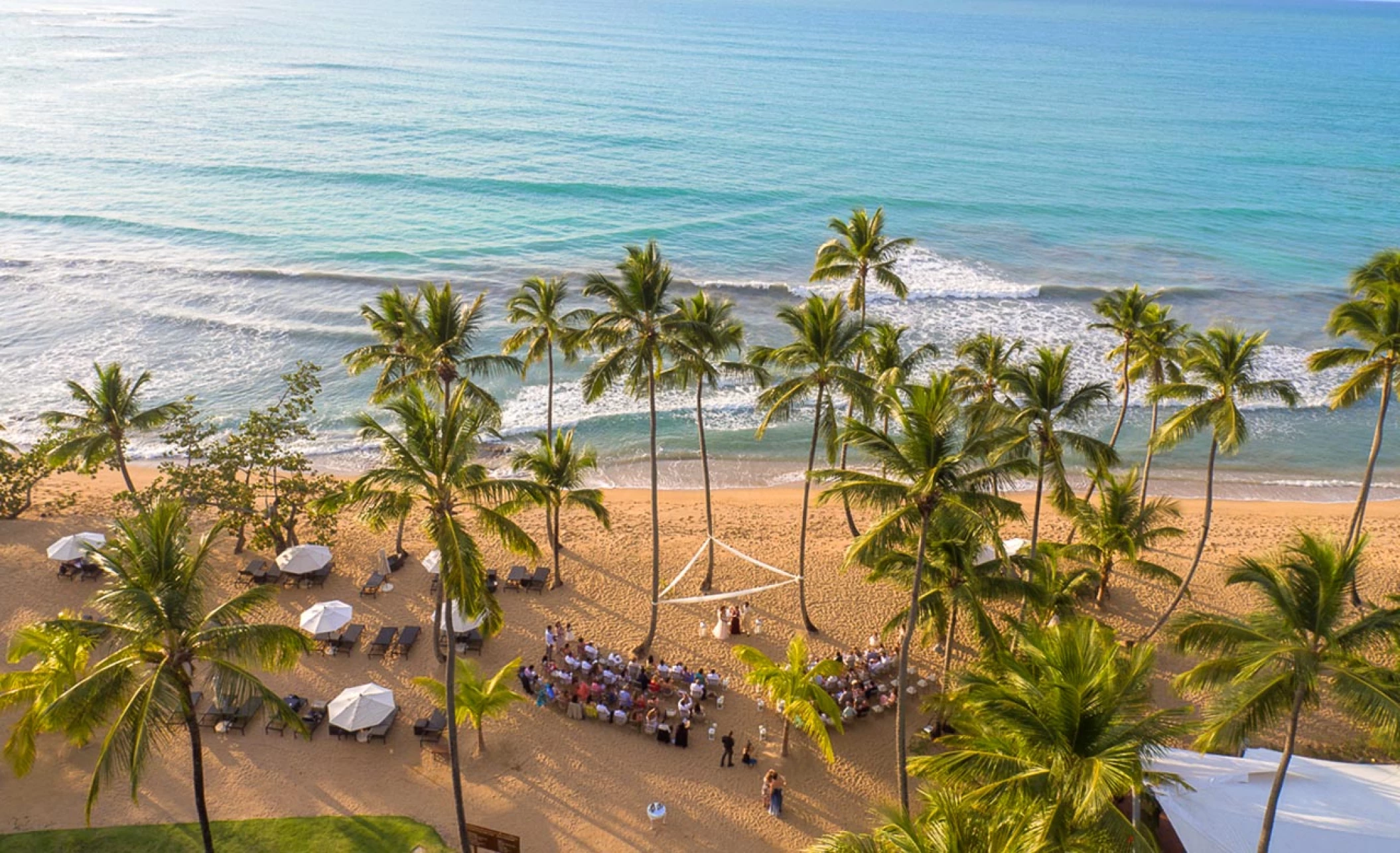aerial view of ceremony at Sublime samana Las Terrenas
