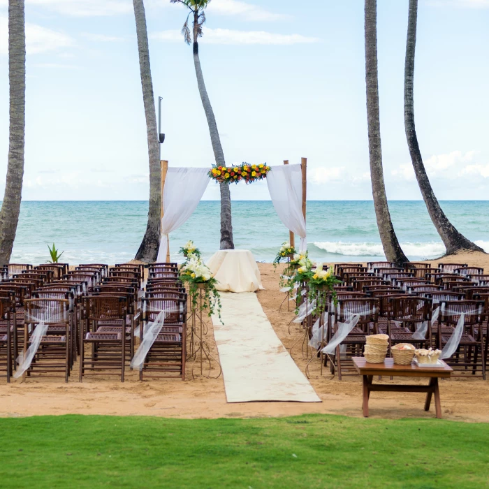 Ceremony decor on the beach at Sublime samana Las Terrenas