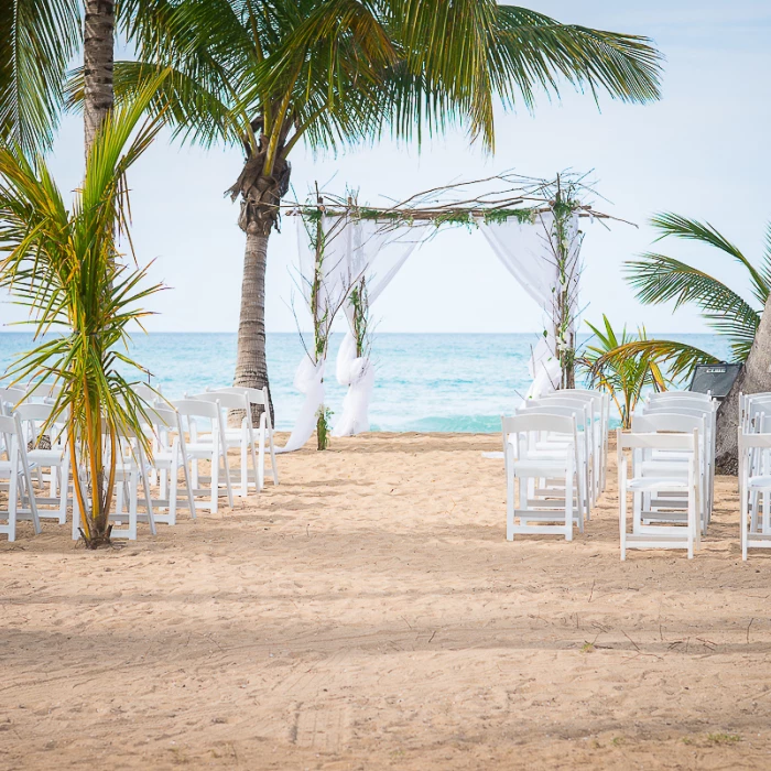 Ceremony decor on the beach at Sublime samana Las Terrenas