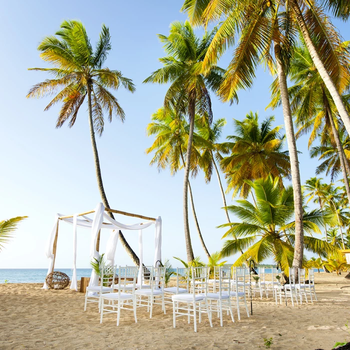 Ceremony decor on the beach at Sublime samana Las Terrenas