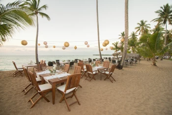 Dinner reception on the beach at Sublime samana Las Terrenas