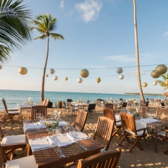 Dinner reception on the beach at Sublime samana Las Terrenas