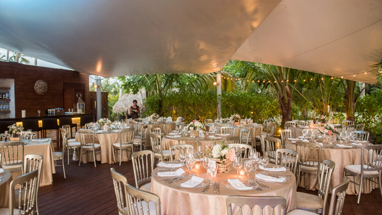 Dinner reception on la palapa at Sublime samana Las Terrenas