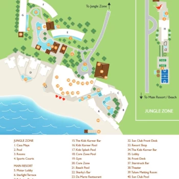 Resort map of Sunscape Akumal Beach Resort & Spa