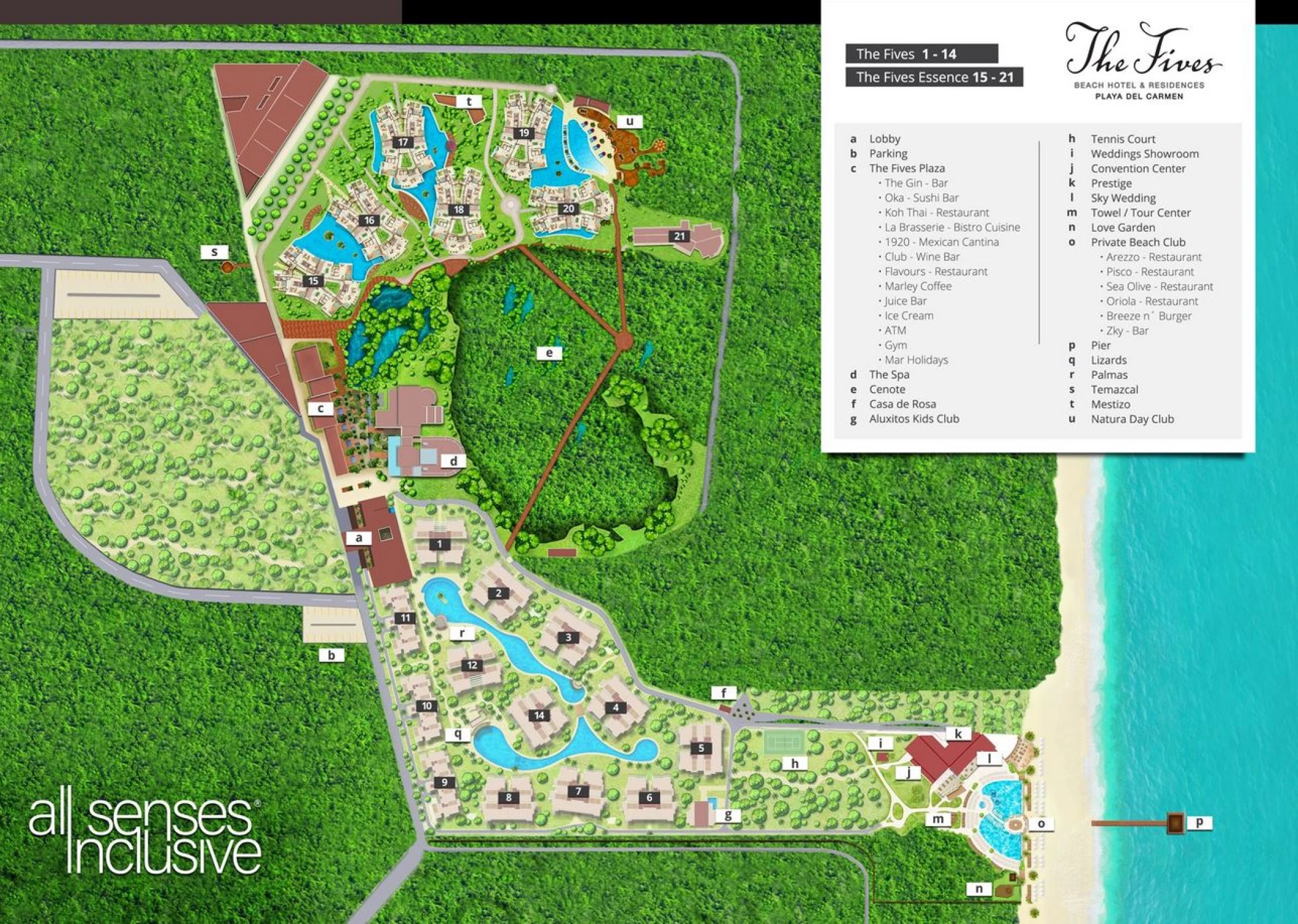 Resort map of The Fives Beach Hotel & Residences