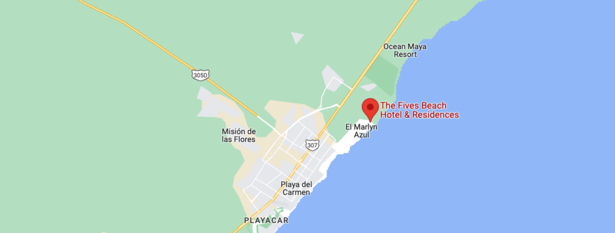 Google maps of The Fives Beach Hotel & Residences