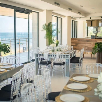 Dinner reception decor on al mare restaurant at The fives oceanfront puerto morelos