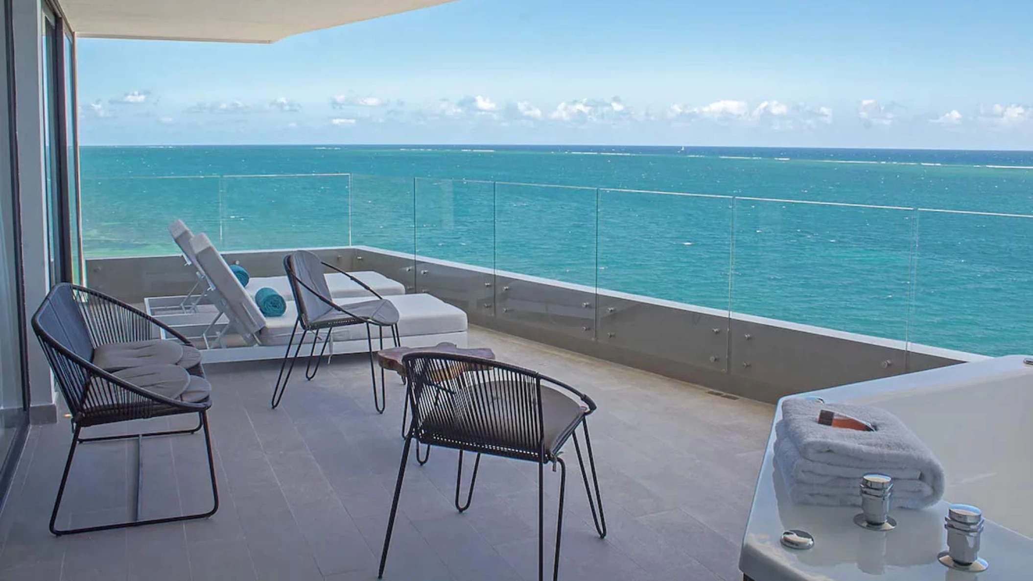 Suite balcony at The Fives Oceanfront Puerto Morelos