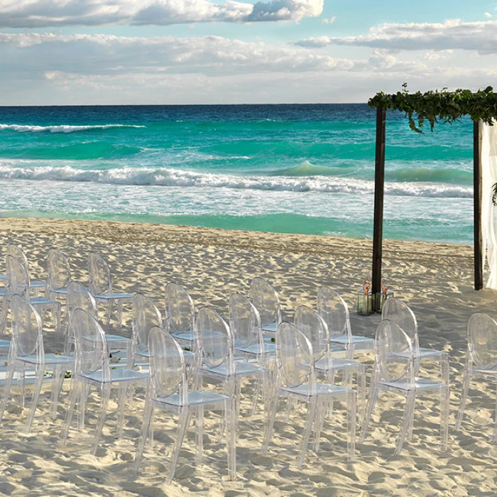 Ceremony decor on the beach at Unico 20°87° Hotel Riviera Maya