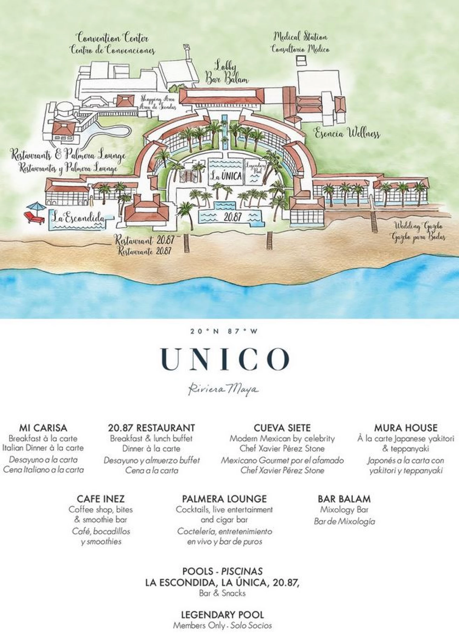 Resort map of UNICO 20°87° Hotel Riviera Maya