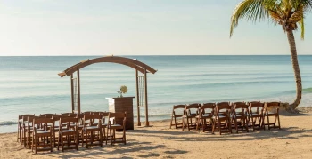 Ceremony decor on beach wedding venue at Unico 20°87° Hotel Riviera Maya