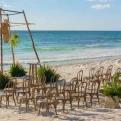 Ceremony decor on the beach wedding venue at Unico 20 87 Hotel Riviera Maya