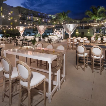 Wedding reception on the costera terrace at Unico 20°87° Hotel Riviera Maya
