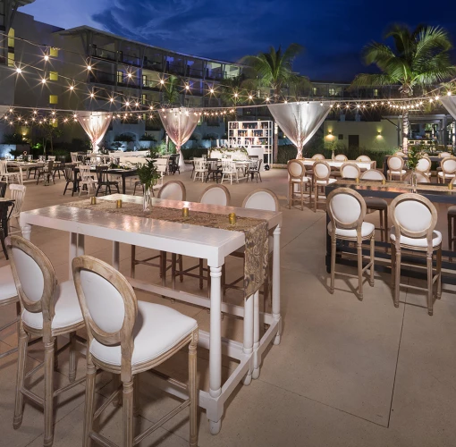 Wedding reception on the costera terrace at Unico 20°87° Hotel Riviera Maya