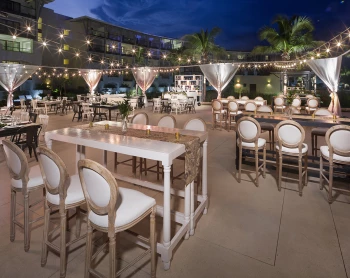 Wedding reception on the costera terrace at Unico 20°87° Hotel Riviera Maya