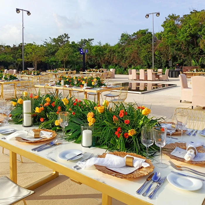 Dinner reception on terraza verde at Unico 20°87° Hotel Riviera Maya