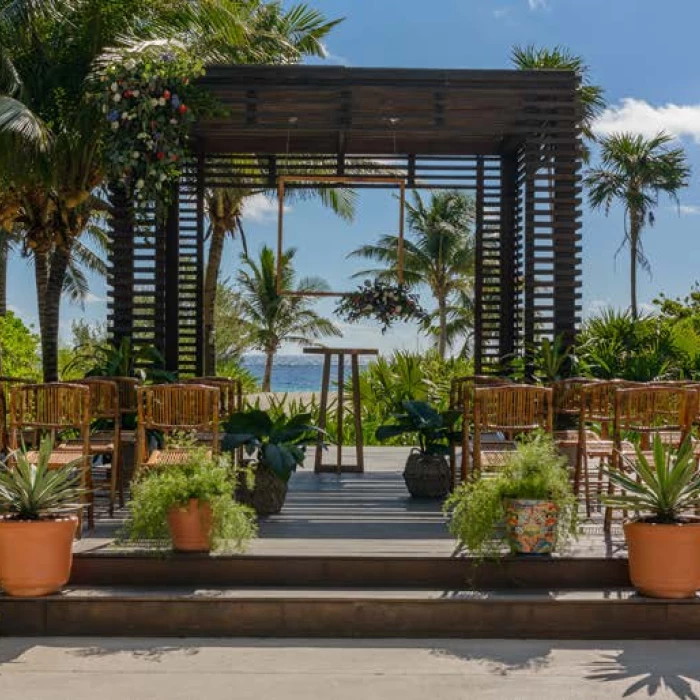 Ceremony decor on wedding gazebo at Unico 20°87° Hotel Riviera Maya