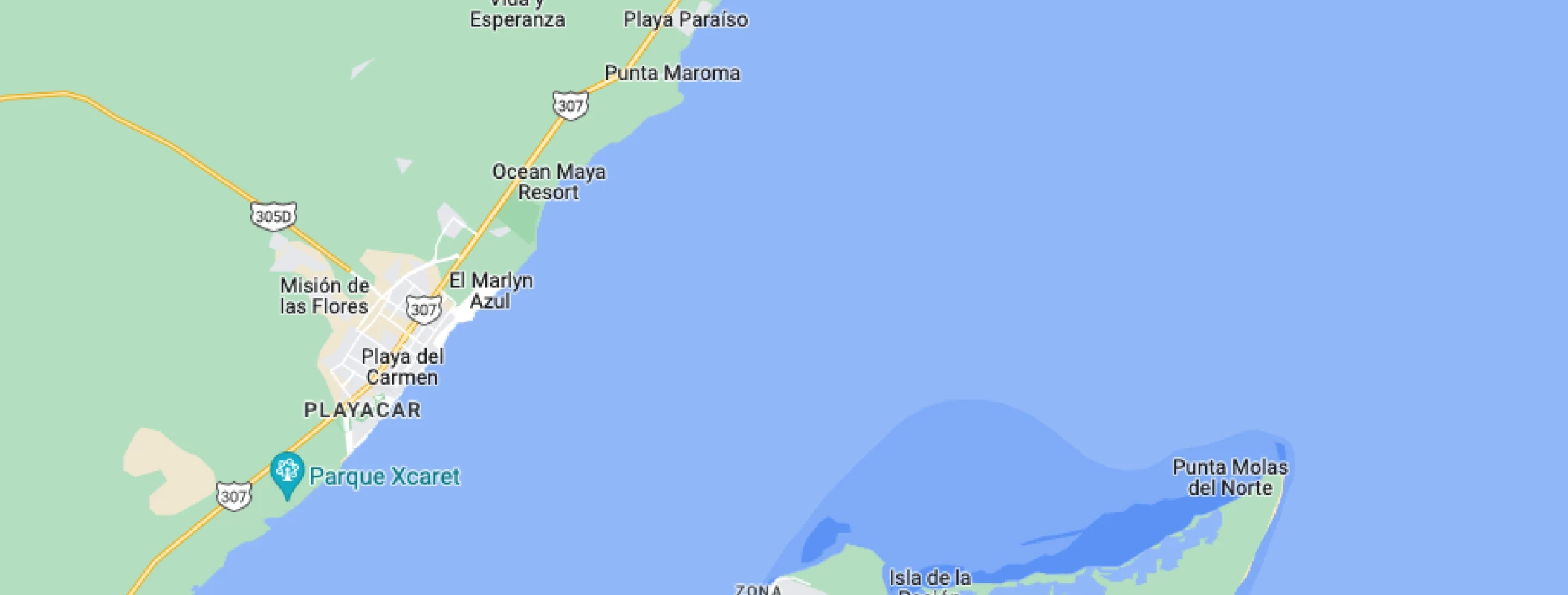 Google maps of Valentin Imperial Riviera Maya