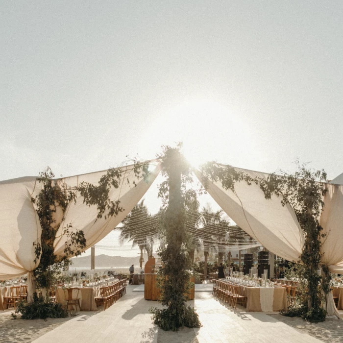 Dinner reception on the beach at Viceroy Los Cabos