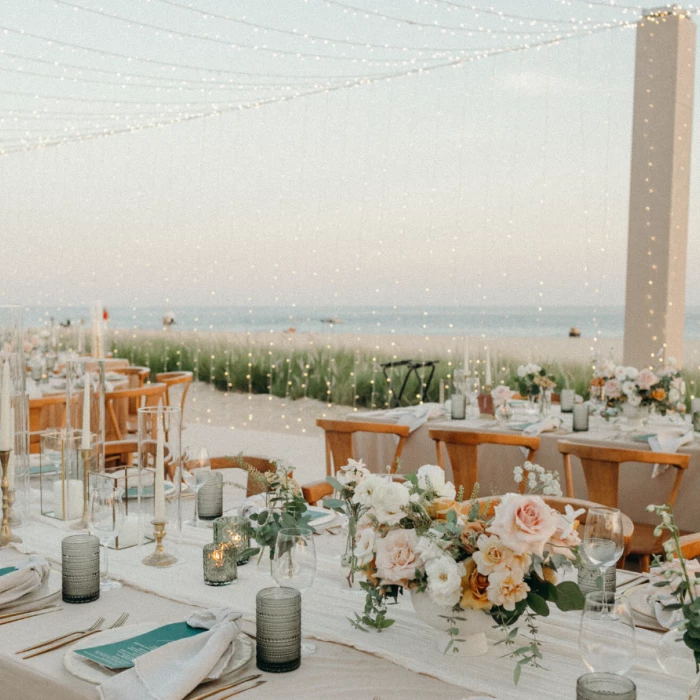 Dinner reception on the beach at Viceroy Los Cabos