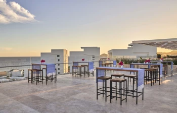 Cocktail party setup on cielomar rooftop at Viceroy Los Cabos