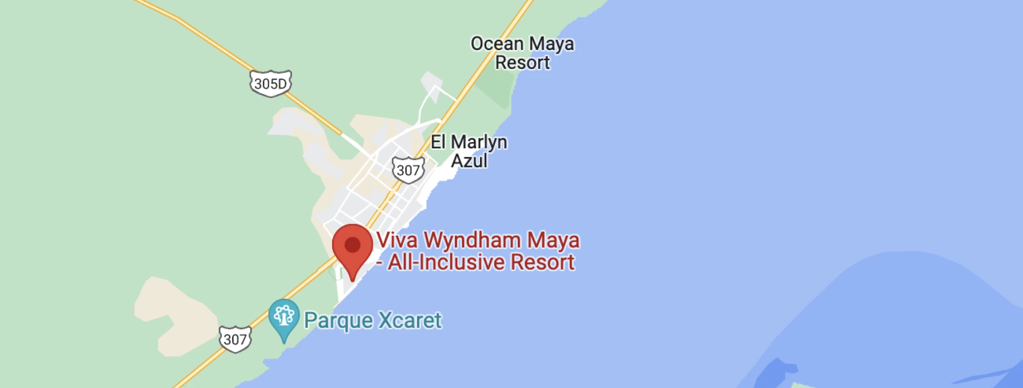 Google maps of Viva Wyndham Maya